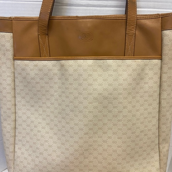 Gucci Magazine Micro GG Logo Tote Bag Vintage Tote - Picture 4 of 16